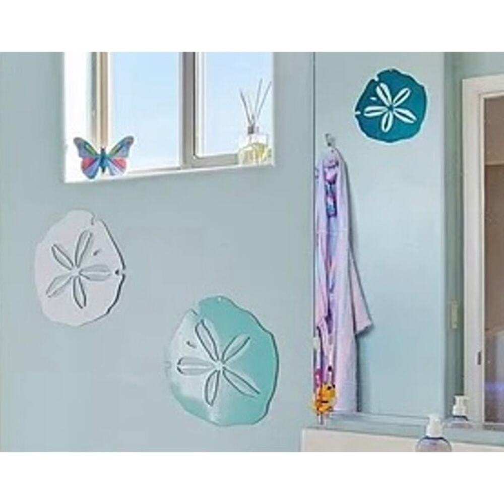 12" Blue Metal Sand Dollar Decorations